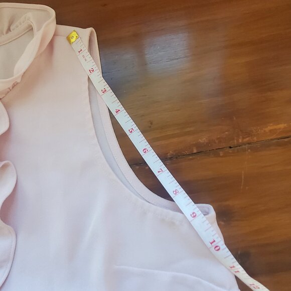 J Crew Women's light pink sleeveless top ruffle details SIZE - M - Picture 8 of 13